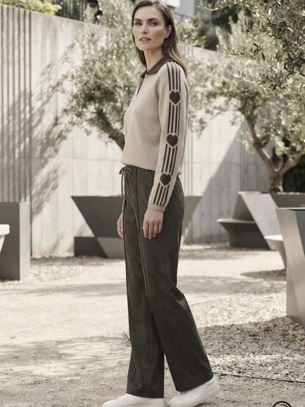 PANTALON GIULIA - EFFET SUEDINE
